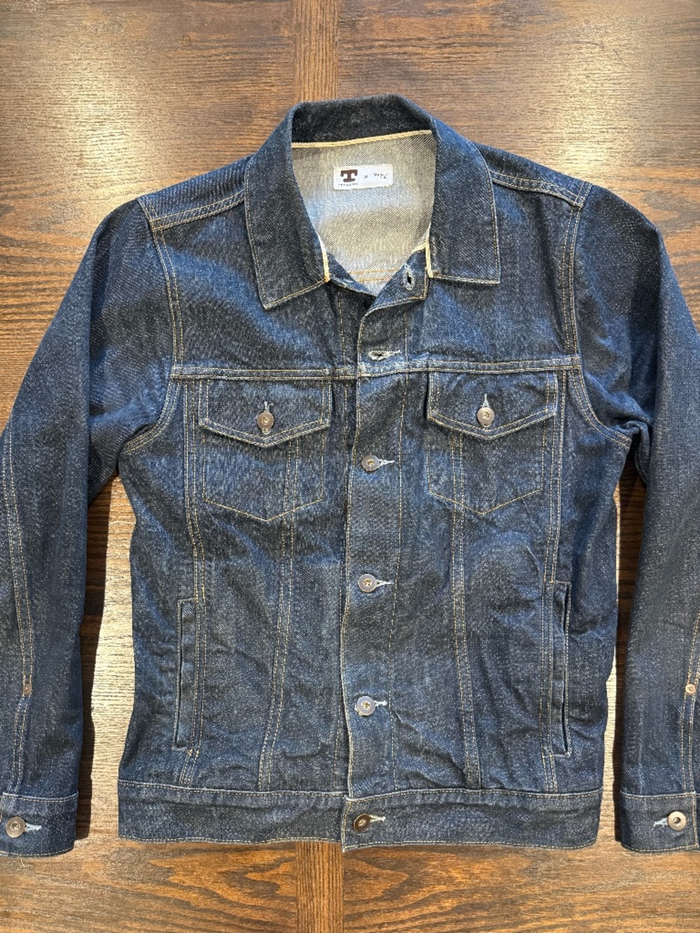 Tellason White Oak Cone Denim Trucker Jacket Medium